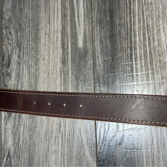 Wrangler smooth BROWN GENUINE LEATHER Light stitching CASUAL MEN'S BELT … - Picture 6 of 11